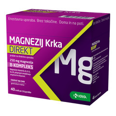 Magnezij Krka DIREKT, prašek za direktno uporabo - vrečke (40 x 1,8 g)