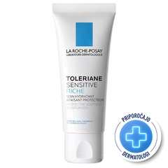 LRP Toleriane Sensitive Riche, bogata krema za obraz za suho in občutljivo kožo (40 ml)