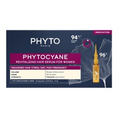 Phytocyane, nega proti reaktivnemu izpadanju las za ženske (12 x 5 ml)