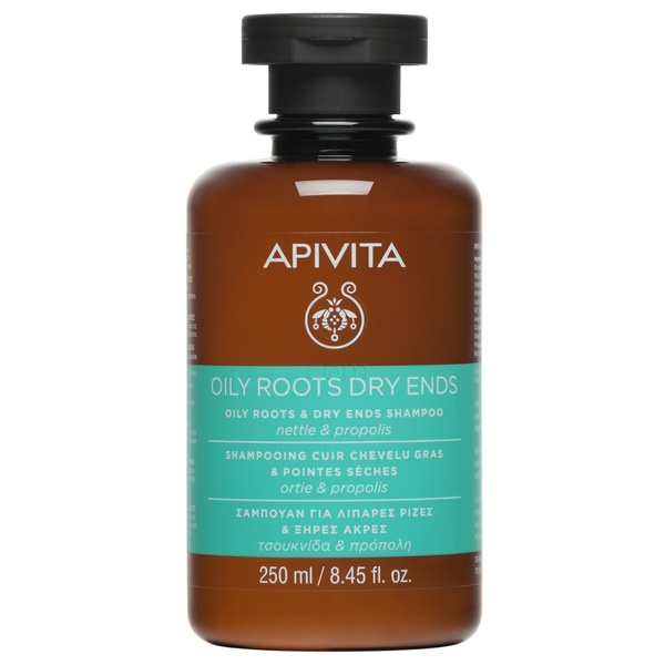 Apivita, šampon za mastne lase in suhe konice (250 ml)