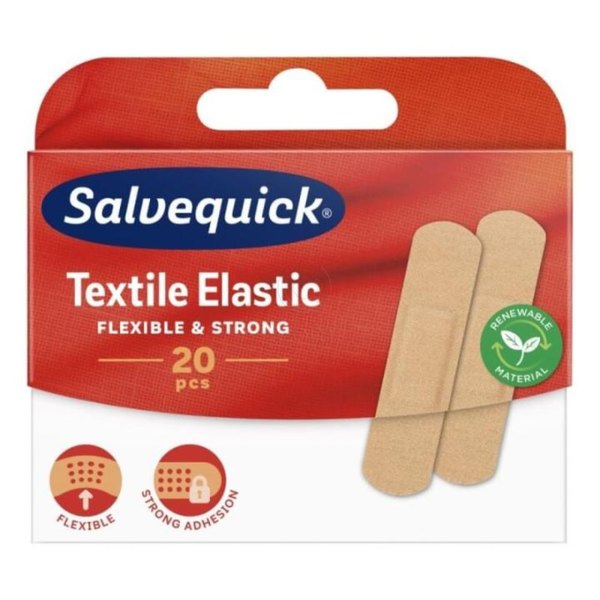 Salvequick Textile Elastic, tekstilni obliži (20 obližev) 