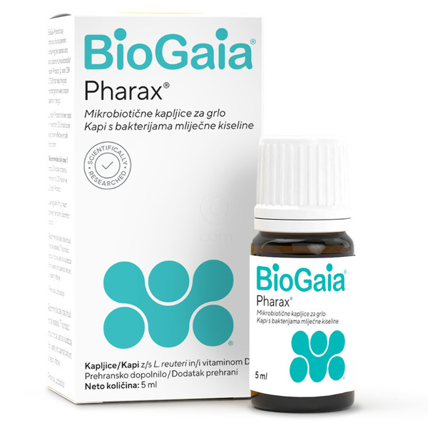 Biogaia Pharax, mikrobiotične kapljice z vitaminom D (5 ml)