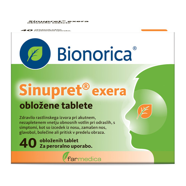 Sinupret exera, obložene tablete (40 tablet)