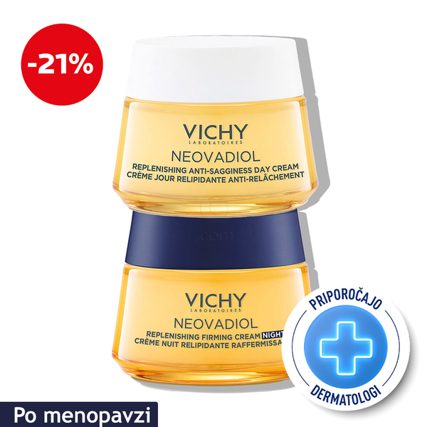 Vichy Neovadiol, protokol za čvrstost kože po menopavzi - dnevna in nočna krema (2 x 50 ml)