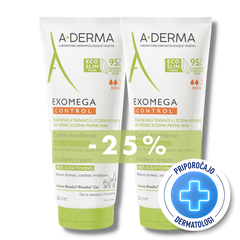 A-Derma Exomega Control, emolientna krema - paket (2 x 200 ml)