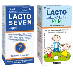 Lactoseven Vitabalans, družinski paket (50 žvečljivih tablet + 20 tablet)