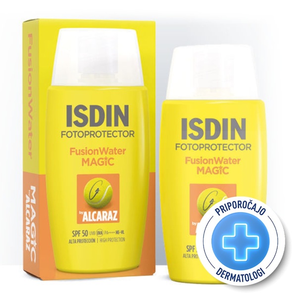 ISDIN Sun Fotoprotector Fusion Water Magic by Alcaraz, fluid za zaščito obraza pred soncem - ZF50 (50 ml)