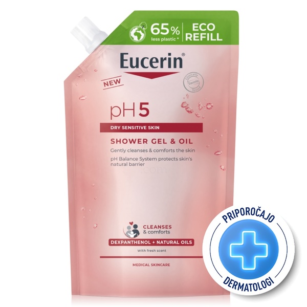 Eucerin pH5, oljni gel za prhanje - refill (400 ml)