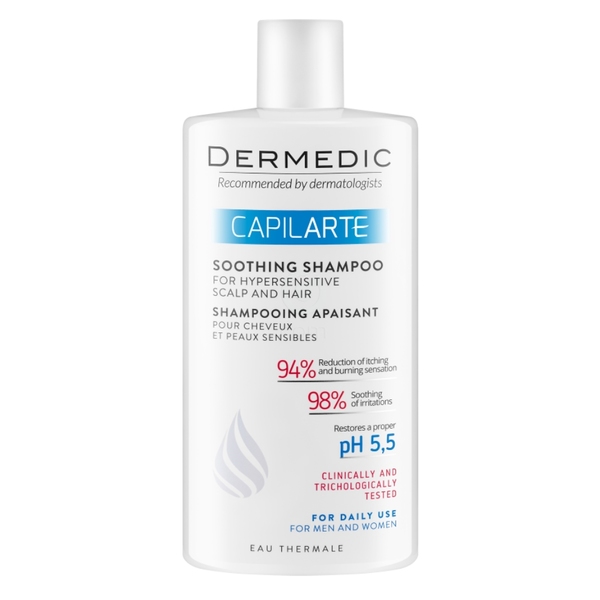 Dermedic Capilarte, pomirjujoč šampon za občutljivo in razdraženo lasišče (300 ml)