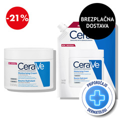 CeraVe, protokol vlažilna krema za obraz in telo - krema + refill (340 g + 454 g)