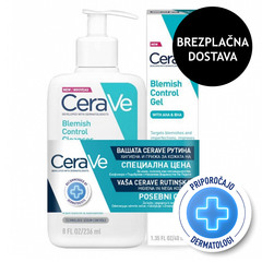 Cerave, paket za nego mastne kože nagnjene k nepravilnostim - čistilni gel + gel (236 ml + 40 ml)