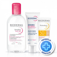 Bioderma Rozacea, paket - Sensibio H20 AR + Sensibio AR+ krema + Phototoderm AR krema (250 ml + 40 ml + 30 ml)