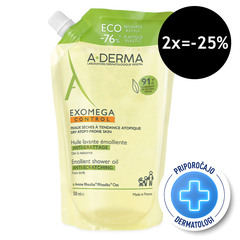 A-Derma Exomega Control, emolientno čistilno olje za tuširanje - Refill (500 ml)