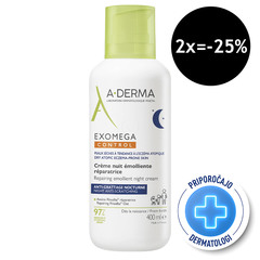 A-Derma Exomega Control, emolientna obnavljajoča nočna krema - plastenka (400 ml)