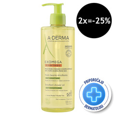 A-Derma Exomega Control, emolientno čistilno olje za tuširanje za atopijsko kožo (500 ml)