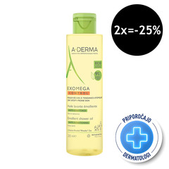 A-Derma Exomega Control, emolientno čistilno olje za tuširanje za atopijsko kožo (200 ml)