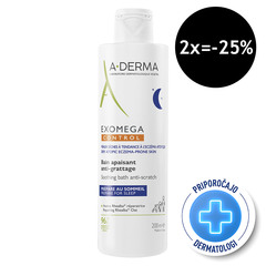 A-Derma Exomega Control, pomirjojoča kopel proti praskanju - plastenka (200 ml)