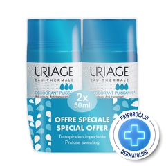 Uriage 3-activ, deodorant roll-on - paket (2 x 50 ml)