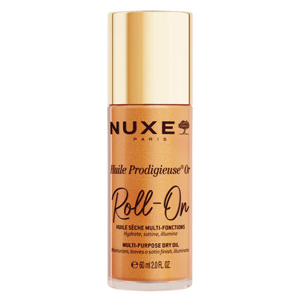 Nuxe Prodigieuse Or, večnamesko suho olje za lase in obraz z bleščicami - roll-on (60 ml)