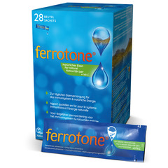 Ferrotone Železo, napitek z okusom jabolka - vrečke (28 x 25 ml)