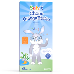Salvit Choco OmegaBiotic, čokoladni medvedki, z okusom žvečilnega gumija (20 medvedkov)