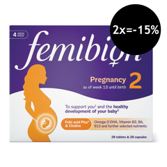 Femibion 2, tablete in kapsule  za podporo v nosečnosti od 13. tedna do rojstva (28 tablet + 28 kapsul)