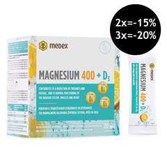 Medex Magnezij 400 + D3, instant napitek v vrečkah (20 x 8 g)