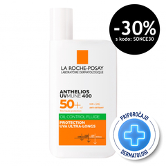 LRP Anthelios UVMUNE 400 Oil Control, fluid za mastno kožo - ZF50+ (50 ml)
