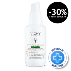 Vichy Capital Soleil UV-Clear, fluid za zaščito pred soncem proti nepravilnostim - ZF50+ (40 ml)