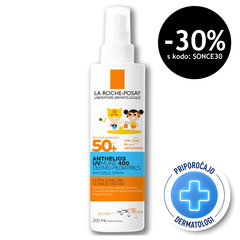 LRP Anthelios UVMUNE 400 Dermo Pediatrics, nevidno pršilo za zaščito pred soncem za otroke - ZF50+ (200 ml)