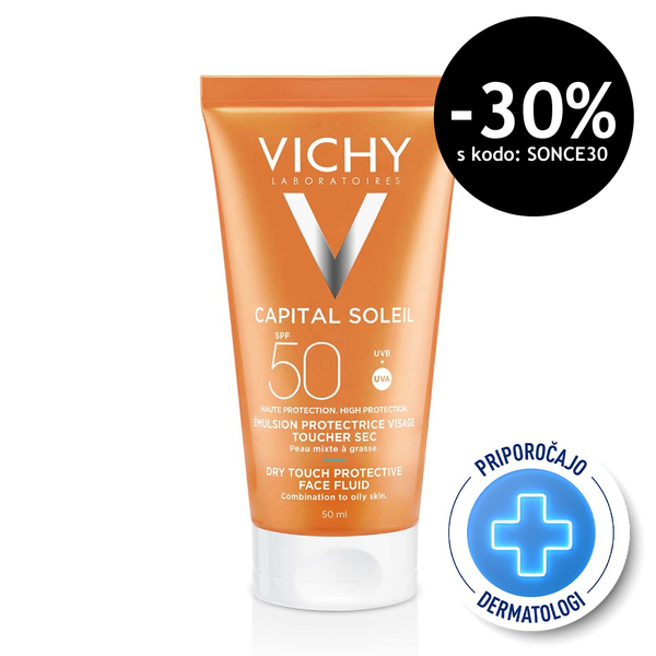 Vichy Capital Soleil Dry Touch, emulzija za obraz - ZF50 (50 ml)