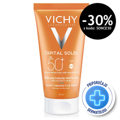 Vichy Capital Soleil, žametna krema za obraz - ZF50+ (50 ml)
