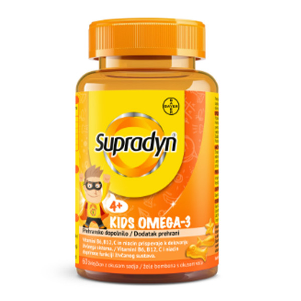 Supradyn Kids Omega-3, želejčki z okusom sadja (60 želejčkov)