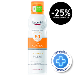 Eucerin Sun Dry Touch, prozoren sprej za zaščito pred soncem - ZF50 (200 ml)