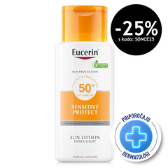 Eucerin Sun Sensitive Protect, ekstra lahek zaščitni losjon - ZF50+ (150 ml)