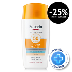 Eucerin Sun Hydro Protect Tinted, lahki obarvan fluid za zaščito pred soncem - light - ZF50+ (50 ml)