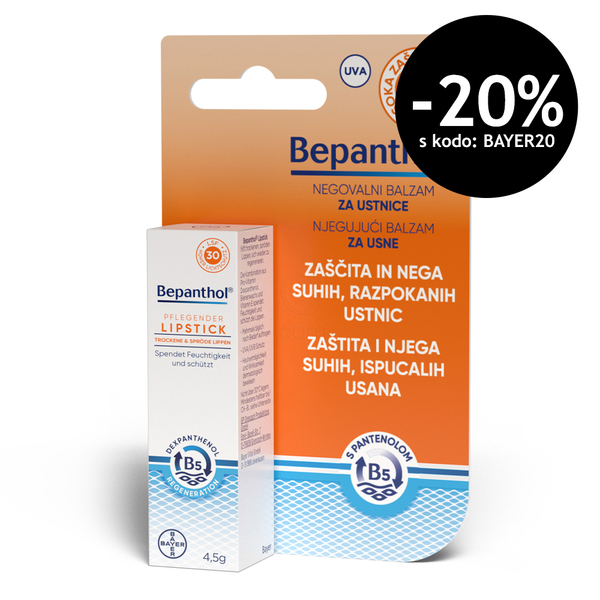 Bepanthol, negovalni balzam za ustnice - ZF30 (4,5 g)
