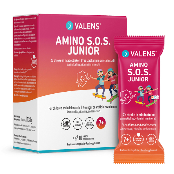 Valens Amino S.O.S. Junior, prašek za pripravo napitka (10 vrečic)