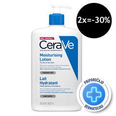 CeraVe, vlažilni losjon za telo za suho do zelo suho kožo (1000 ml)