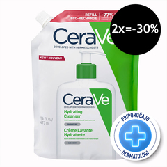 CeraVe, vlažilna čistilna emulzija za obraz za normalno do suho kožo - Refill (473 ml)