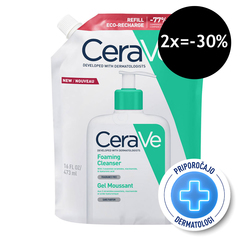 CeraVe, peneči čistilni gel za obraz za normalno do mastno kožo - Refill (473 ml)