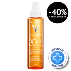 Vichy Capital Soleil, zaščitno olje za obraz, telo in konice las - pršilo - ZF30 (200 ml)