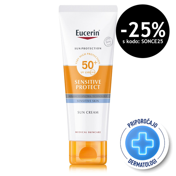 Eucerin Sun Sensitive Protect, zaščitna krema za obraz - ZF50+ (50 ml)