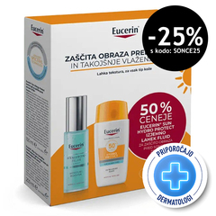 Eucerin Sun, paket za intenzivno hidracijo kože in zaščito pred soncem - ZF50+ (30 ml + 50 ml)