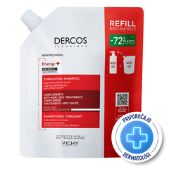 Vichy Dercos Aminexil Energisant, šampon proti izpadanju las - eko refill (400 ml)