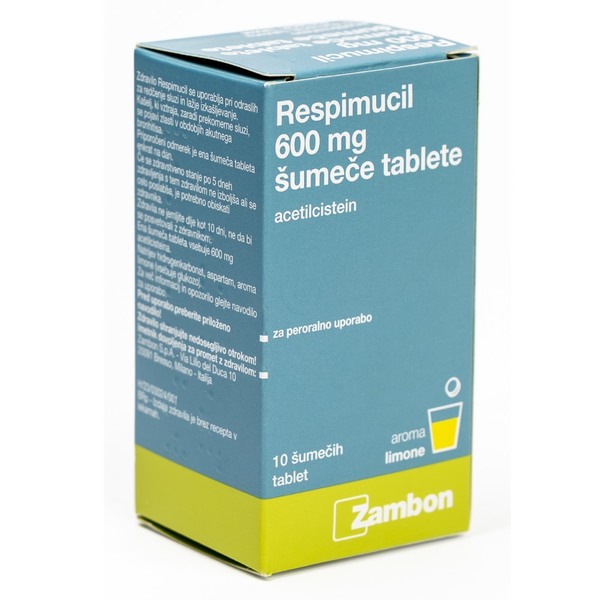 Respimucil 600 mg, šumeče tablete (10 šumečih tablet) 