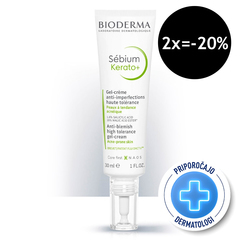 Bioderma Sebium Kerato+, visoko tolerančna krema za kožo nagnjeno k aknam (30 ml)