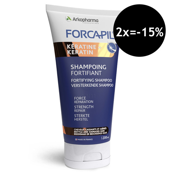 Forcapil Keratine+Provitamine B5 Arkopharma, šampon za krepitev, revitalizacijo in zaščito las (200 ml)