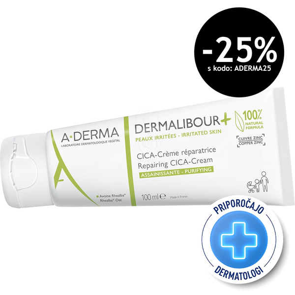 A-Derma Dermalibour +, obnavljajoča CICA-krema (100 ml)
