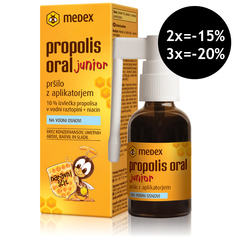 Propolis Oral Junior na vodni osnovi Medex, pršilo z aplikatorjem (30 ml)
